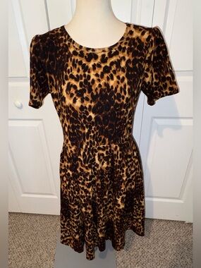 LuLaRoe Leopard Print Mini Dress - Brown & Black